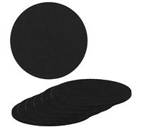 mumbi Posavasos de Fieltro Negro 15 cm, 6 Posavasos de Cristal, 3 mm de Grosor