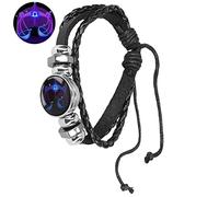 mumbi Zodiaco Libra Joyería para hombre mujer Unisex Negro, Eine Grösse, Cuero sintético, No es una piedra preciosa