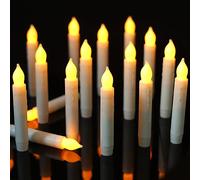 MUMCHASI Velas sin llama que funcionan con pilas, velas colgantes parpadeantes, velas LED cónicas eléctricas para el hogar, fiesta, armario, boda, decoración de Navidad, altura: 6 pulgadas, 12