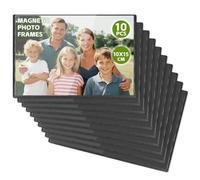 MumdoYAL 10 Piezas Marcos magnéticos para nevera, Marcos para fotos de 10 x 15 cm / 4 x 6 pulgadas,Para almacenar y presentar fotos,Marcos magnéticos para fotos, Bolsillos magnéticos para fotos