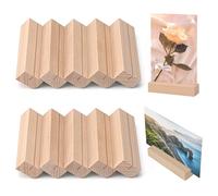 MumdoYAL 10 piezas Soportes para Tarjetas de Madera, soporte fotos，porta menus restaurante，porta fotos，Para bodas y fiestas