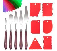 MumdoYAL 11 piezas espatulas pintura acrilica set，paleta pintura acrilica，espatula，5 cuchillos de paleta + 6 cuchillos de raspado para acrílico