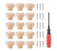 MumdoYAL 15 Piezas Tiradores Armarios Madera, Tiradores Madera de Muebles, Con Tornillos, 35 X 25 mm, Redondo