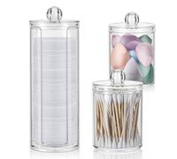 MumdoYAL 3 Stk Organizador Baño，Decoracion Baño，Cajas Organizadoras Baño，Bathroom Organizer con tapa, recipiente para bastoncillos de algodón, para tocador, baño, dormitorio