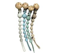 MumdoYAL 4 Piezas Chupetero Personalizado, Cadenas de Silicona para Chupetes Bebé, Sujeta Chupetes Seguro y Fácil de Usar