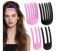 MumdoYAL 4 Piezas Clips de Volumen para Cabello, Pinzas para Raíz, Cepillos Moldeadores para Aumentar el Volumen, Fáciles de Usar, Dos Negros y Dos Rosas, para Crear un Cabello con Volumen y Cuerpo