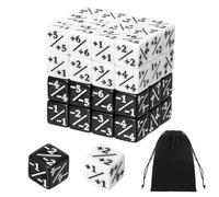 MumdoYAL 48 Piezas Contadores de Dados(Blanco + Negro), Dados de Lealtad Dados de Fichas Dados de D6 Cubo, Compatible con MTG, CCG, Accesorios de Juegos de Cartas, con Bolsillos