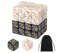 MumdoYAL 48 Piezas Contadores de Dados(Negro+Blanco) con Bolsillos, Dados de Lealtad Dados de Fichas Dados de D6 Cubo, Compatible con MTG, CCG, Accesorios de Juegos de Cartas