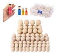 MumdoYAL 50 Piezas figuras para pintar，muñecos constelaciones familiares，muñecas de madera natural,manualidades familiares para Colorear