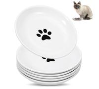 MumdoYAL 6 Piezas Blanco Cuencos para Gatos, Comedero Gato Ceramica, para Gatos Y Animales Pequeños