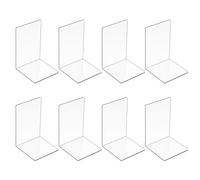 MumdoYAL 8 Piezas Sujeta Libros Estanteria de Acrílicos Transparentes，sujetalibros estanteria，Soporte Libros estanteria，Separador de Libros，Adecuado para la Escuela,la Oficina,la Biblioteca,el hogar