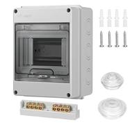 MumdoYAL caja de distribución de montaje superficial, IP65 con 1 fila de 5 módulos，caja de seguridad impermeable ，para jardines o áreas exteriores, estaciones de carga, villas