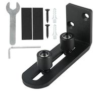 MumdoYAL Guía De Piso De Puerta Corredera Ajustable Para El Suelo Ruedas Dobles Acero Al Carbono Negro, Guia Suelo Puerta Corredera, Para Todo Tipo De Puertas Correderas