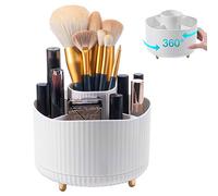 MumdoYAL Organizador de maquillaje, organizador de pinceles giratorio 360°, almacenamiento cosmético versátil para decoración de habitaciones, tocador, dormitorio, baño.