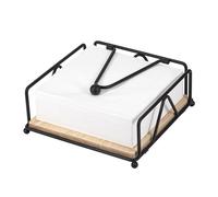 MumdoYAL Servilletero de Mesa, Servilletero Negro, Hecho De Metal y Madera, Con Barra Pesada