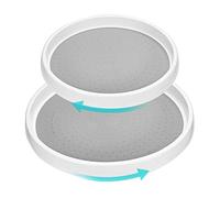 MumdoYAL Set de 2 estantes giratorios para especiero con organizador de plato giratorio, antideslizante y estable, adecuado para nevera, cocina, baño, cómoda, especiero giratorio.