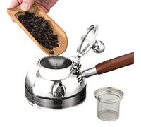 MUMIAO Hervidor de té para fogones | Hervidor de fondo plano - Tetera con mango de madera, silbato ruidoso para té, café, leche, aplicable eléctricamente