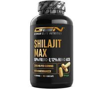 Mumijo Shilajit Max - 180 cápsulas de alta dosis con 2000 mg por dosis diaria - extracto original 10:1 con 50% de ácido fúlvico + 12% de ácido húmico + bioenhancer - sin aditivos innecesarios, vegano