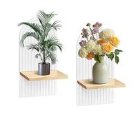 mumisuto 2 Piezas Estanteria Pared,Estantería Pared Madera Boho Decor,Estanteria Flotante Organizador Colgante Baldas Pared para Salón Oficina Baño Cocina Dormitorio Decoración Pared (Blanco)