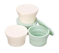 mumisuto Caja para Pizza con Tapa,4 Botes con Tapas para Bolas de Masa para Pizza,Caja de Silicona Antiadherente,Recipientes de Silicona Apilables,Set de Contenedores de Fermentacion para Cocina