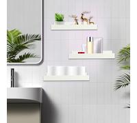 mumisuto Estantes Flotantes de Acrílico, 3 Piezas Estanteria Pared Blanca Sin Taladrar Baldas Flotantes Pared con 3 Adhesivos Murales, 27 * 8.8 * 5CM