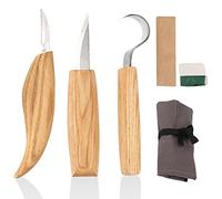 mumisuto Juego de Herramientas para Tallar Madera, 5 Pieza Kit de Tallado de Madera, Herramientas para Madera, Gubias para Tallar Madera con Bolsa de Almacenamiento, para Principiantes y Profesionales