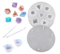 Mumisuto Moldes para Dados de Resina, 7 Formas, Triangulares y Cuadrados, Silicona, Reutilizables