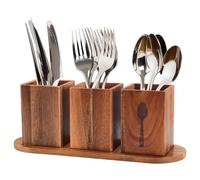 mumisuto Soporte para Utensilios de Cocina con Parte inferior de Drenaje,Bote Utensilios Cocina con 3 Compartimentos y Bandeja Extraíble,Almacenamiento de Herramientas de Cocina para Encimera