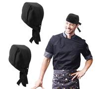 Mumjooyi 2 Pcs Gorros de Cocina Sombrero de Cocinero Ajustable Gorro de Cocinero Gorro Cocinero Adulto Gorro Unisex Cocina para Restaurantes Hoteles Escuelas Cocinas Domésticas Bares Negro