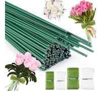 Mumjooyi Alambre Verde Floral Tallos de Flore 100 Piezas Alambre Floral Verde 30cm Alambre de Tallo Floral para Flores Alambre Floral Wire Floristas Decoraciones Artesanía