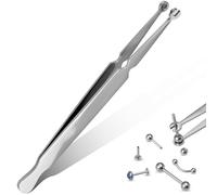 Mumjooyi Alicates Joyeria Piercing Joyería Cambio Herramienta Alicates para Perforar Pelotas Acero Inoxidable para Piercings en Orejas, Lengua, Nariz, Alas, Cejas, Labio y Ombligo