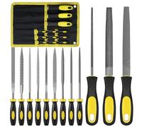 Mumjooyi Juego de 12 limas de metal y madera con bolsa de almacenamiento, juego de limas de madera, lima plana, lima semicircular, lima redonda y 9 limas de aguja para madera, metal y carpintería