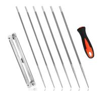 Mumjooyi Lima para Cadenas de Motosierra Lima Redonda con Mango de Plástic Lima Redonda de Acero de 4,0 mm, 4,8 mm, 5,5 mm, 3 Tamaños para Reparar y Afilar Motosierras y Cortadoras de Césped