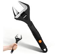 Mumjooyi Llave ajustable de Gran Apertura Llave de Extremo Abierto Ajustable Herramienta Inglesa Oxidada en Negro con Mango de Goma TPR Longitud: 210 mm - máx. Ancho de Mandíbula de 0-35 mm