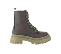 Mumka Shoes - Botas de Mujer - Estilo Militar - Khaki - Talla 40 - Elaboradas en Piel Sintética e Interior de Algodón - Zapatos de Mujer con Suela de Termoplástico - Cierre de Cordones y Cremallera
