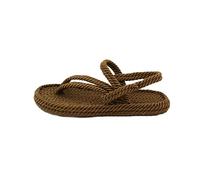 Mumka Shoes - Sandalias Nómadas Cruzadas para Mujer - Color Marrón - Talla 36 - Elaboradas en Piel Sintética e Interior de Algodón - Sandalias con Suela de Termoplástico