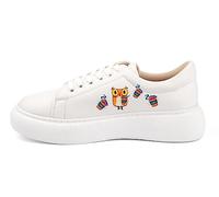 Mumka Shoes - Zapatillas para Mujer - Coffee Owl - Talla 36 - Elaboradas en Piel Sintética e Interior de Algodón - Sneakers para Mujer con Suela de Termoplástico - Cierre de Cordones