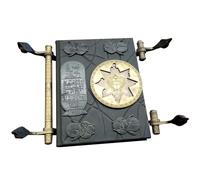 Mummy Book of the Dead Prop - Antigua réplica de Egipto, Golden Tome | Libro hechizos histórico hecho a mano con símbolos en relieve para escenas decoración películas, estante exhibi