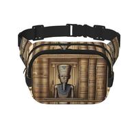 MummyMystery - Riñonera cuadrada de doble capa con correa ajustable para actividades al aire libre, color negro, talla única, Black, Talla única