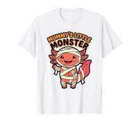 Mummy'S Little Monster Family Mama Halloween Axolotl Paternidad Camiseta gráfica económica