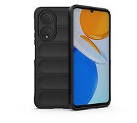 MUMOYAN Funda Silicona Líquida para Huawei Honor X7 con Protección Antigérmenes, Carcasa Antichoque de Grado Militar con Revestimiento de Microfibra Suave, Negro