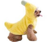 MUMQAQ Disfraz de plátano para perro, abrigo de invierno, traje festivo de Navidad con forro polar suave, ropa cálida para perros pequeños de menos de 35 libras, ropa de disfraz de Halloween y Navidad