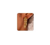 MUMREUES Pendientes Mujer Chapado en Oro 14K Aros de Cadena con Circonitas y Flecos Hipoalergénicos Minimalistas Huggie Colgantes Aretes Trendy Joya Regalos para mujeres