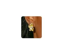 MUMREUES Pendientes Mujer Chapado en Oro 14K Pendientes Flores Hipoalergénicos Minimalistas Aretes Trendy Joya Regalos para mujeres