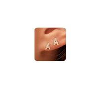 MUMREUES Pendientes Mujer Plata 15 K Pendientes Dorados Singularu Pendientes Hipoalergenicos Minimalistas Carta Inicial Oro/Plata/Oro Rosa Mujer Regalos De JoyeríA