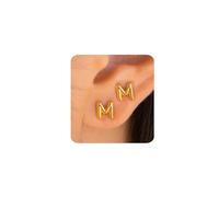 MUMREUES Pendientes Mujer Plata 27 K Pendientes Dorados Singularu Pendientes Hipoalergenicos Minimalistas Carta Inicial Oro/Plata/Oro Rosa Mujer Regalos De JoyeríA