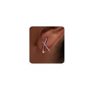 MUMREUES Pendientes Mujer Plata De Oro 14 K Pendientes Mujers Singularu Pendientes Dorados Hipoalergenicos Minimalistas Circonita Cúbica Plata/Oro/Oro Rosa Mujer Regalos De JoyeríA
