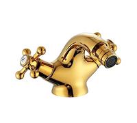 MUMUMI Grifo Bidet de Oro, Grifo de Baño de Grano de Latón Antiguo con Accesorios, Cierre garantizado de cartucho cerámica premium y sistema ahorro agua, Dorado, Antique/Retro
