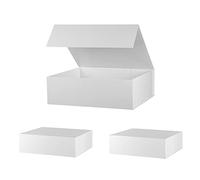 MUMUPACK Caja de regalo blanca extragrande de 19 x 16 x 6 pulgadas, enorme caja de regalo, caja de regalo grande con tapa cierre magnético, caja de propuesta de padrino de boda, cajas de regalo