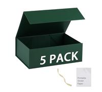 MUMUPACK Caja de regalo verde, 13 x 11 x 5.3 pulgadas, cajas de regalo grandes con tapas para regalos, incluye cinta y papel adhesivo imprimible, caja de propuesta de dama de honor, caja de regalo